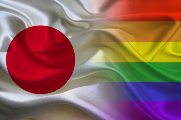 same sex marriage, pride flag, japanese flag, lgbtq in japan