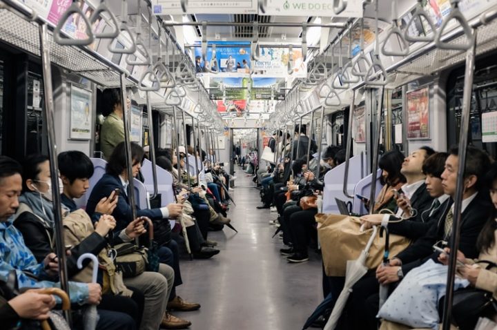 Inside a Japanese train