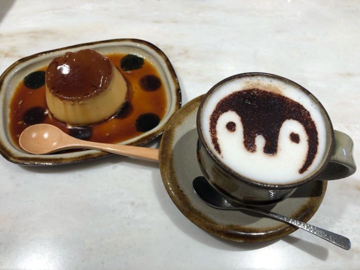 latte art, japan, 3d latte art, penguin, coffee, cafe