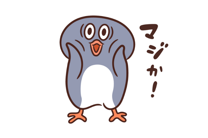 Majika with a penguine character holding his face while expressing suprise