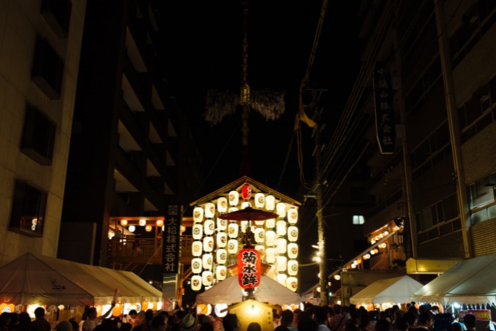 Japanese Lantern in the Night during a summer festival