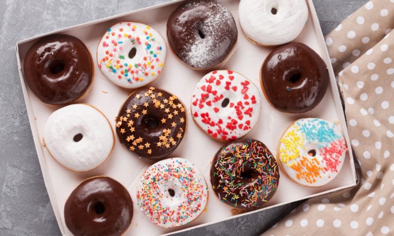 An image of donuts in a box