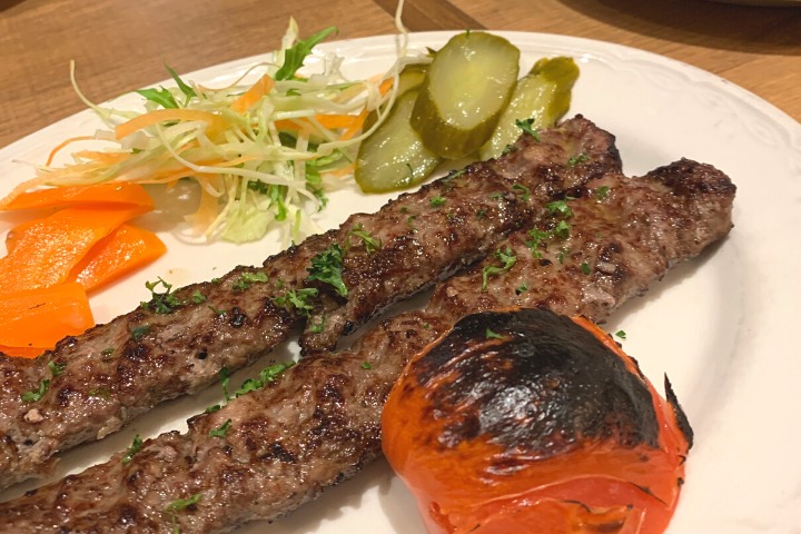 a photo of a kebab dish at an Iranian restaurant in Tokyo