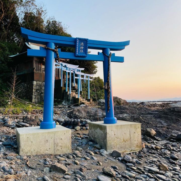 a photo of minato shrine torii gate in miyazaki prefecture