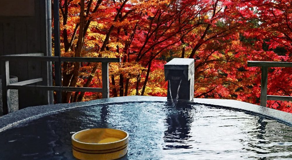onsen hot springs in fall