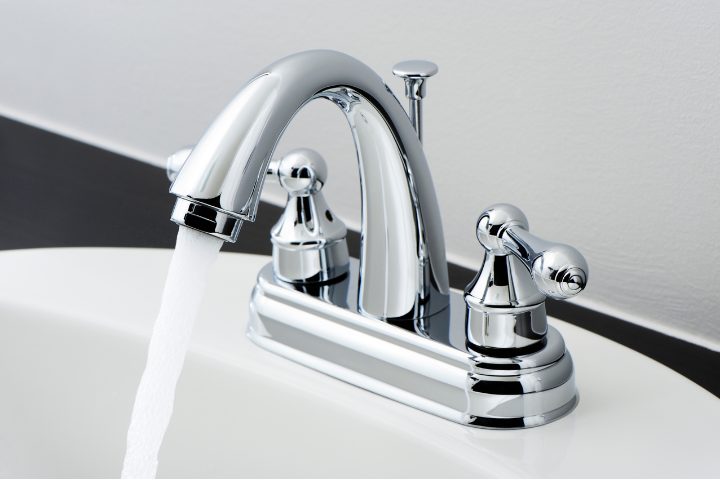 A modern tap with waterflow. 