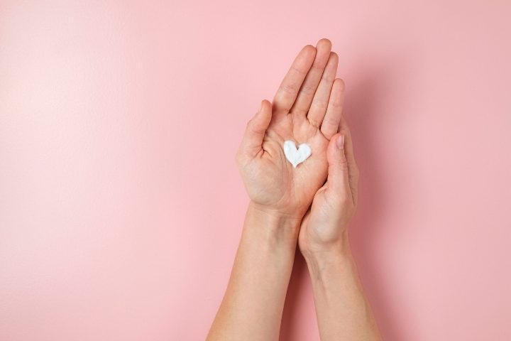 a heart made from japanese skincare for sensitive skin 