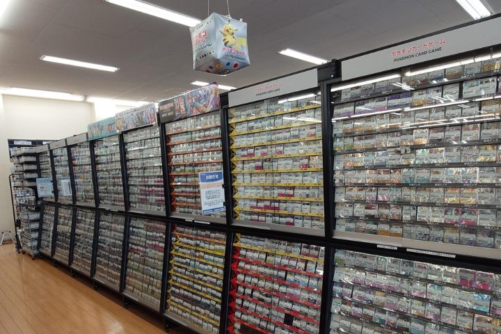 Shelves of trading cards