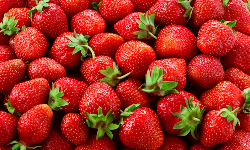 Juicy red strawberry