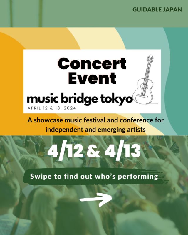 Looking for new artists to listen 🎧 to? Interested in discovering indie artists from around the world 🌎?
Why not go to the Music Bridge Tokyo concert!? Enjoy a two-day event full of music from various genres 🎶
Check out the full line up and more details @musicbridgetokyo

📍La. mama, Dogenzaka, Shibuya City
📍RUBY ROOM, Shibuya
📍GAMUSO, Asagaya

Find the tickets here: https://eplus.jp/sf/detail/4032670001 (link in bio)